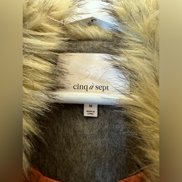 CINQ á SEPT Irina Coat With Faux Fur - Picture 6 of 8